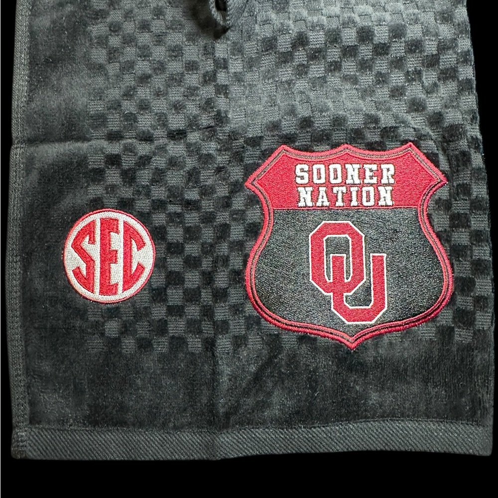 Univ of Oklahoma Nation / (5in) Golf Towel (6in X 23in) 69k Stitches Cotton